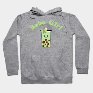 Boba Girl in Green Hoodie